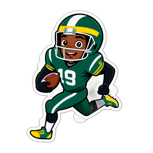 Playful Cartoon Football Character