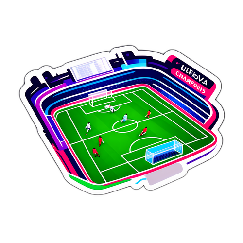 Сучасний дизайн футбольного поля для матчів Ліги чемпіонів