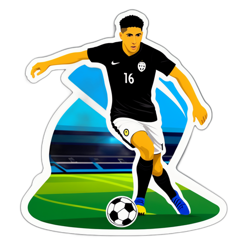 Hakimi in Aktion auf dem Fußballfeld