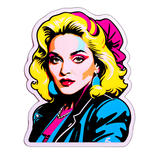 Vibrant klistremerke av Madonna fra 80-tallet