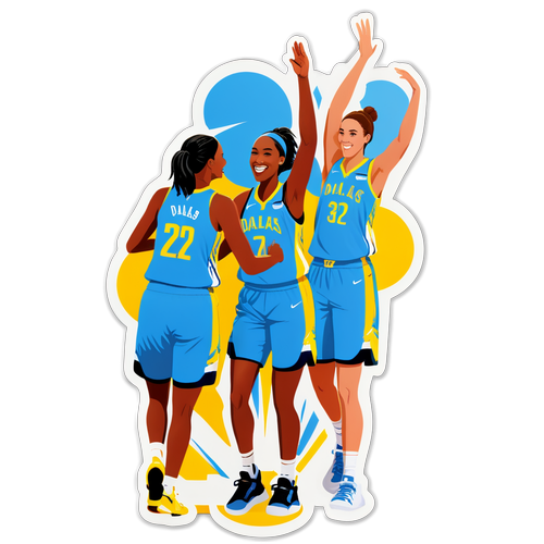 Chicago Sky and Dallas Wings High-Fiving Friendship Sticker