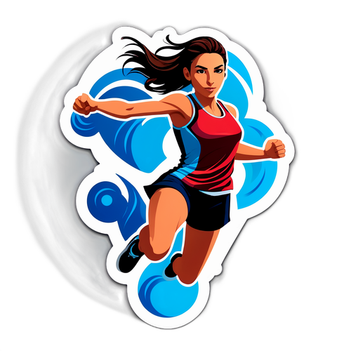 Autocollant d'Oceane Dodin en action dynamique