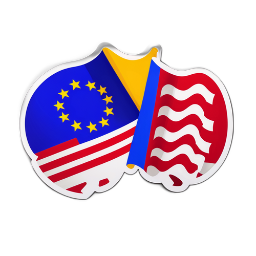 USA und EU Flaggen Sticker