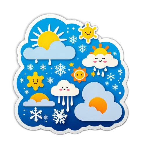 可愛的天氣貼紙