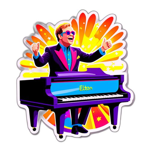 Fargerik Konsertscene med Elton John