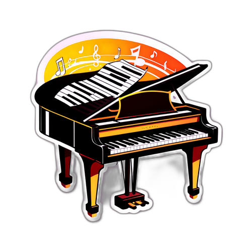 Dynamisches Klavier und Musik-Sticker