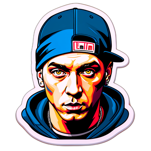 Eminem portré funky háttérrel