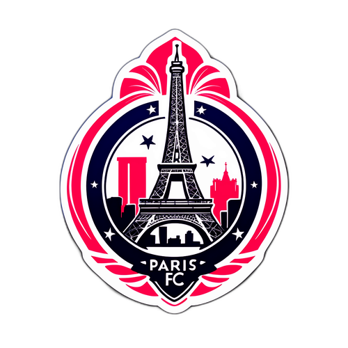 Parijs FC Logo Sticker met Abstracte Achtergrond