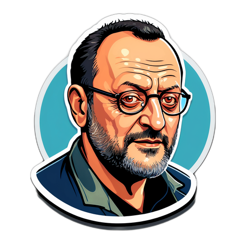 Sticker van een cartoon van Jean Reno