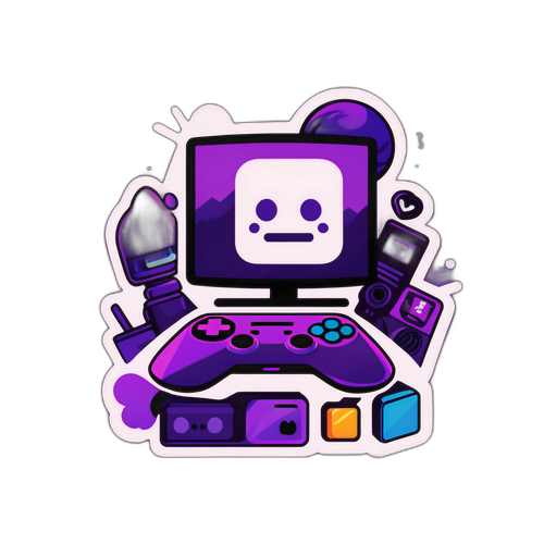 मजेदार ट्विच-थीम वाला स्टीकर