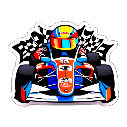 Dynamisk klistremerke med racingmotiv