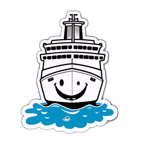 Humorvoller Aufkleber über Norovirus auf Kreuzfahrtschiffen