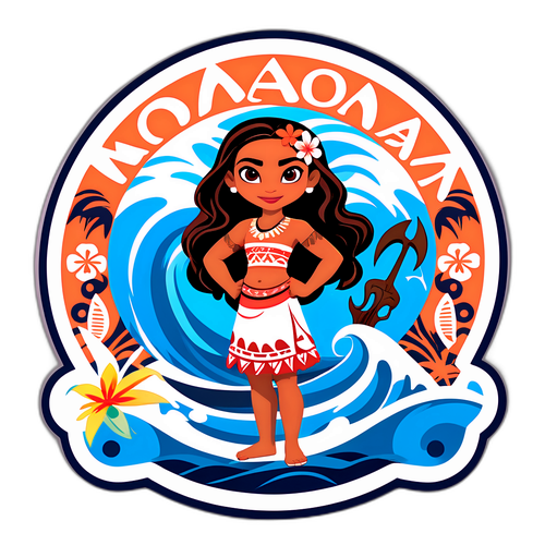 Logo de la película Moana en versión caricaturesca