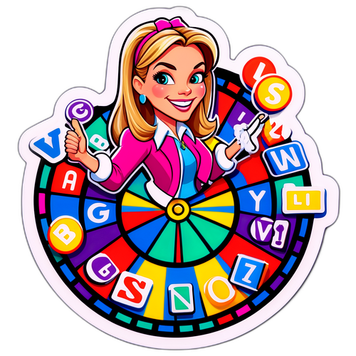 Vanna White Spinning Wheel Sticker