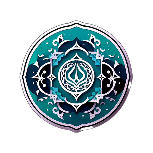 Stiker Hitung Mundur Ramadhan dengan Pola Geometris