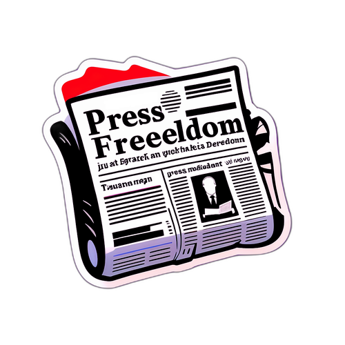 Illustration d'un autocollant Mediapart mettant en avant la liberté de la presse