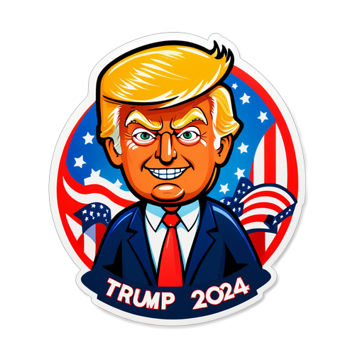 Briljante Trump 2024 Sticker: Laat Jouw Patriotisme Stralen met Felle Kleuren!