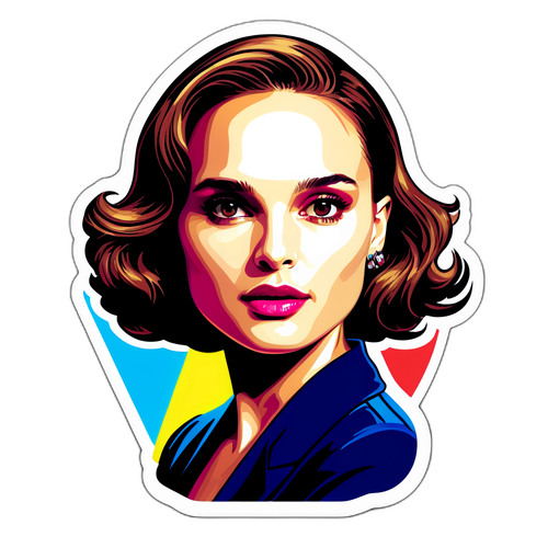 Sticker przedstawiający Natalię Portman w stylu pop-art
