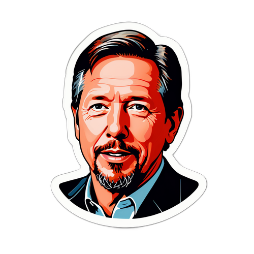 สติกเกอร์ลายเส้นของแลร์รี เอลลิสันพร้อมคำกล่าวสร้างแรงบันดาลใจ