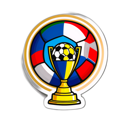 프랑스 컵의 흥분을 담은 스티커