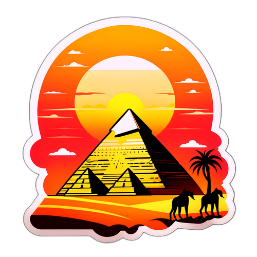 Egyptisk Pyramider och Sfinx Vid Solnedgång