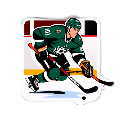 Kuvitus Mikael Granlundista pelaamassa jääkiekkoa