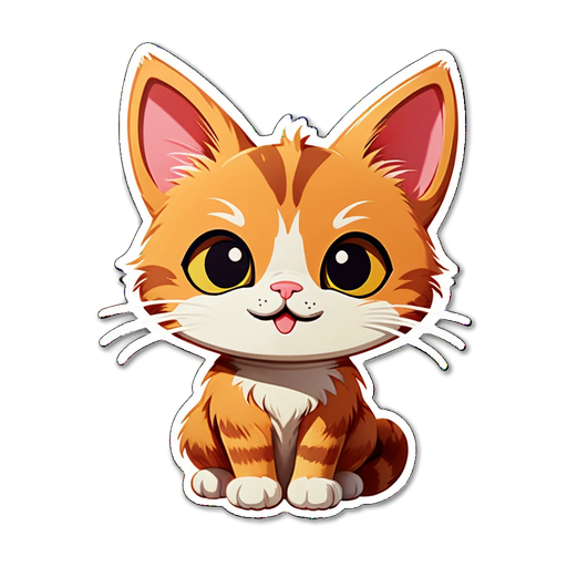 Melt Your Heart! Meet the Irresistibly Cute Orange Tabby Cat Sticker That Everyone Loves!