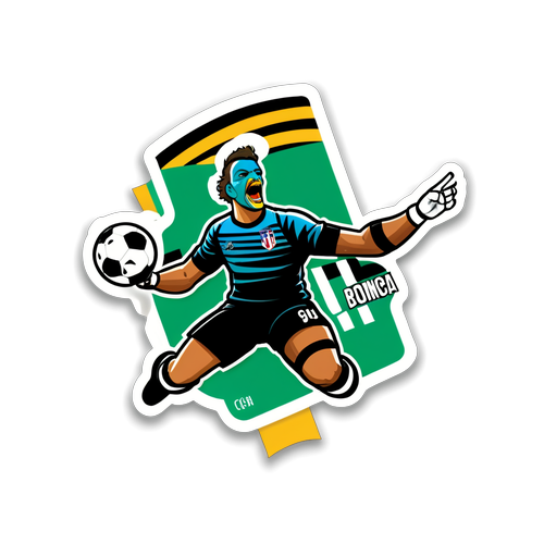 Diseño de un sticker de un portero en acción