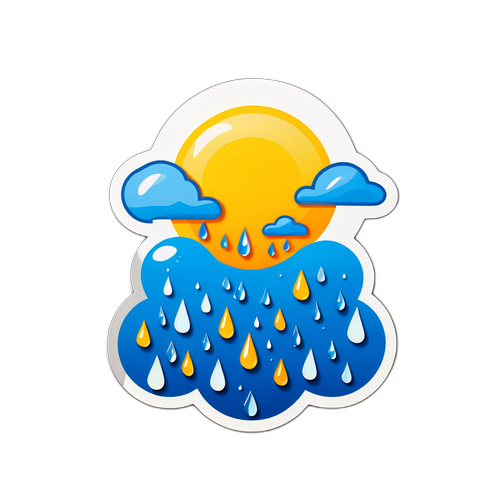 Esőcseppek és napfény motívumok