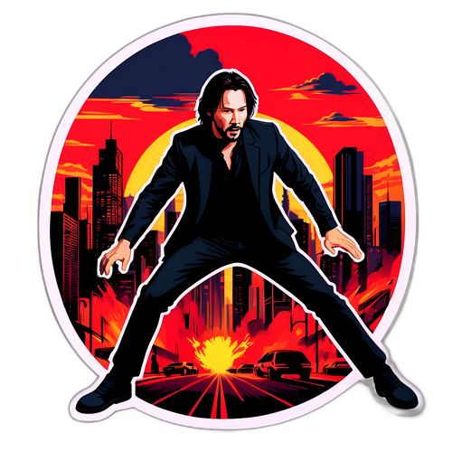 Iconische Actiescene van Keanu Reeves