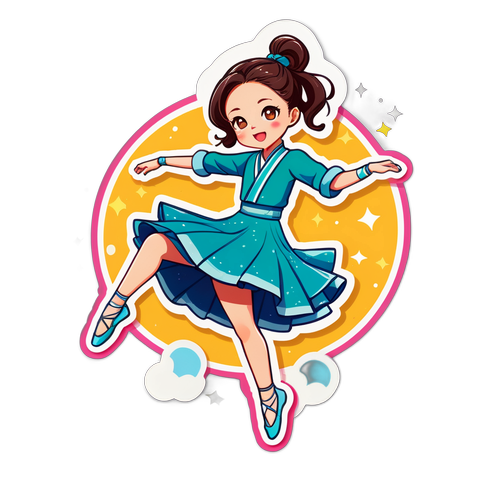 활기찬 댄스 포즈 스티커