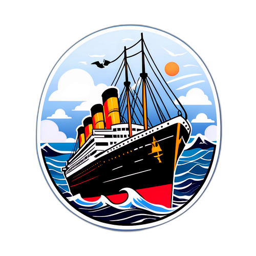 Ilustración del Titanic en postura victoriosa