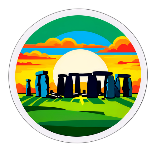 Stonehenge auringonlaskussa