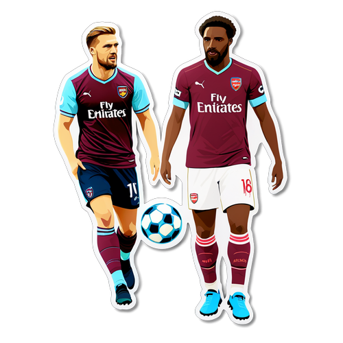 Sticker av West Ham och Arsenal i fotbollsmatch