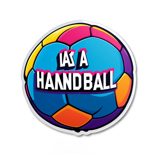 Sportlicher Handball Aufkleber mit motivierenden Sprüchen