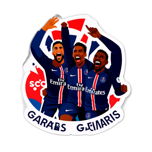 สติกเกอร์นักฟุตบอลชื่อดังจากปารีส แซงต์-แชร์กแมง ฉลองเมื่อทำประตูได้