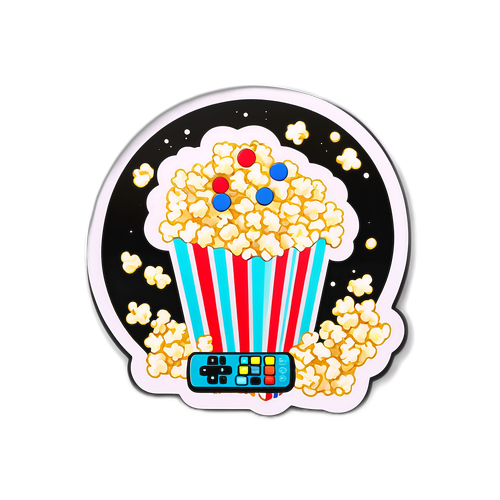 Adesivo con popcorn e telecomando