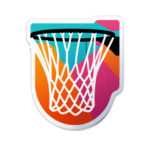 Minimalist na Sticker ng Basketball Hoop