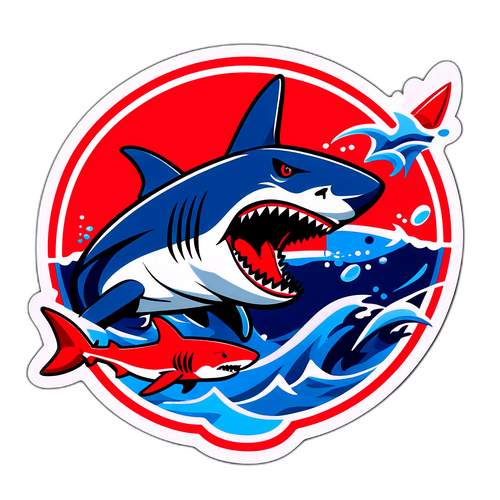 Shark vs Red Wings Clashing Sticker