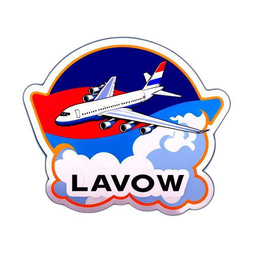 Wizualizacja samolotu z napisem 'Lavrov'