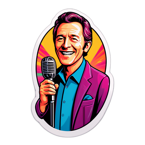 Sticker van Lee Towers met een microfoon