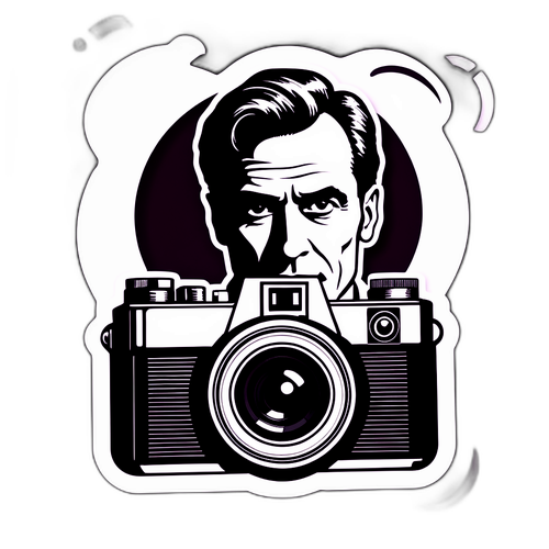 Adesivo retrò in stile noir cinematografico