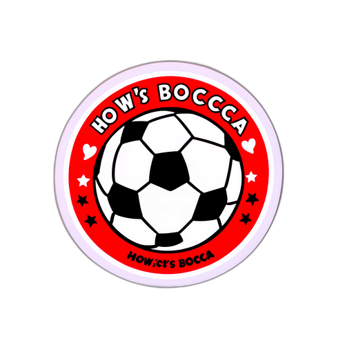 Pegatina Roja y Negra con Balón de Fútbol