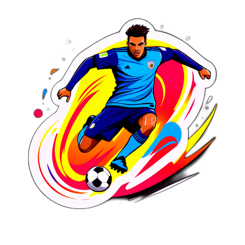 Giocatore di calcio in azione