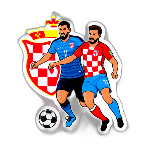 Sticker ya Mechi ya Mpira wa Miguu kati ya Kroatia na Montenegro