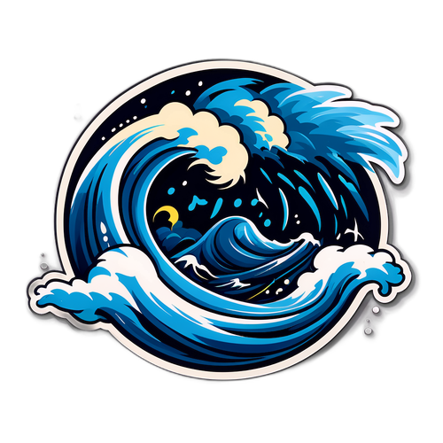 海洋波浪與夜空