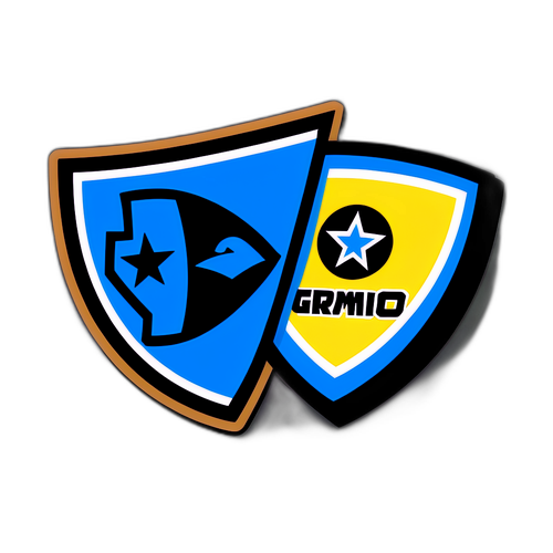 Diseño de sticker con los logos de Grêmio y Atlético Mineiro