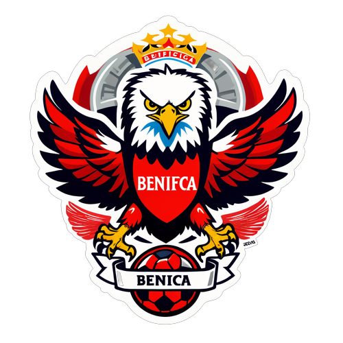 Burung Elang Benfica Menggenggam Semangat Pertandingan: Sticker Keren untuk Para Penggemar!