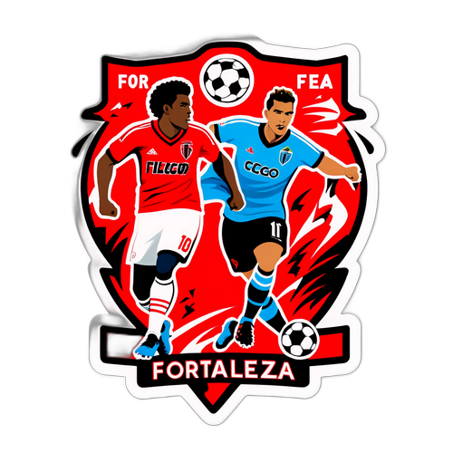 Stiker Pertarungan Tim Sepak Bola: Fortaleza vs Flamengo