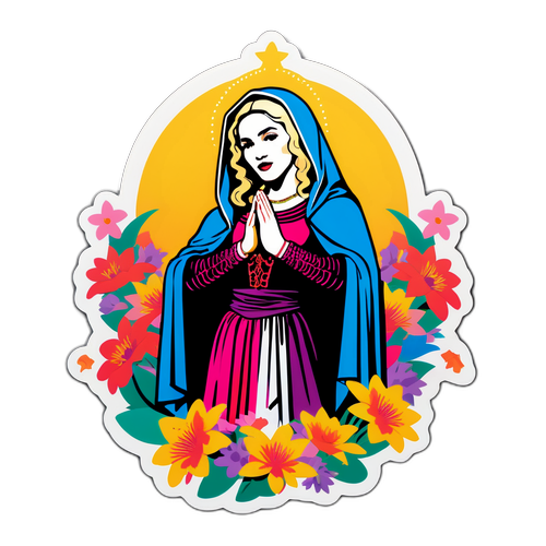 Autocollant de Madonna en pose iconique